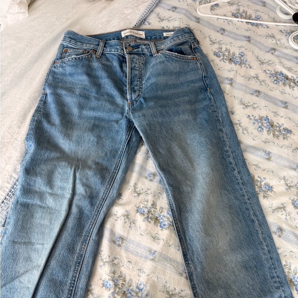 Denim Forum Blue Straight Leg Jeans